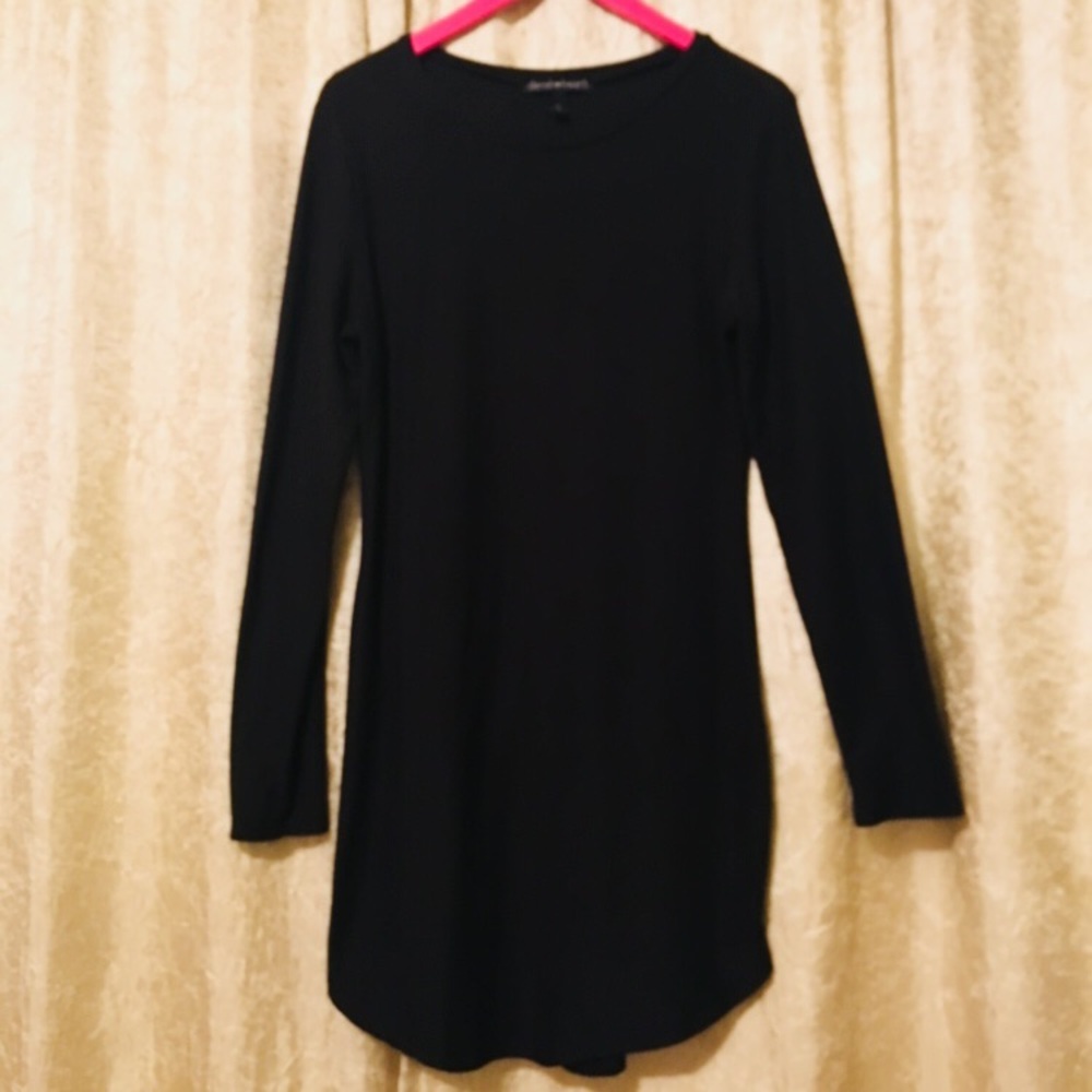 Super soft black dolphin hem mini dress